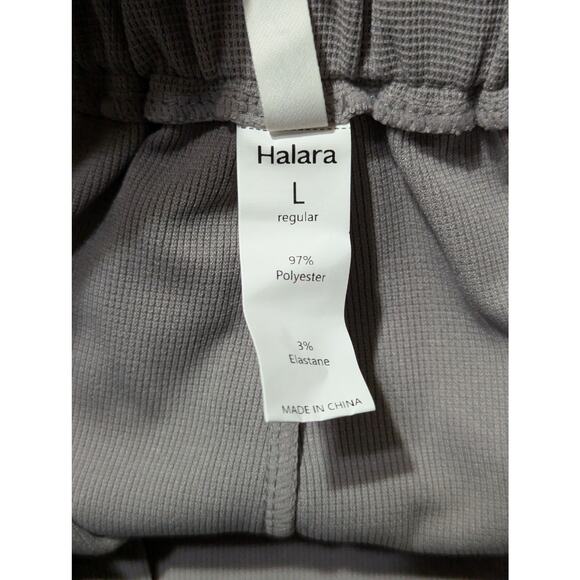 Halara Flex High Waisted Pocket Gray Wide Leg Waffle Career Office Pants, Size L - Picture 8 of 10
